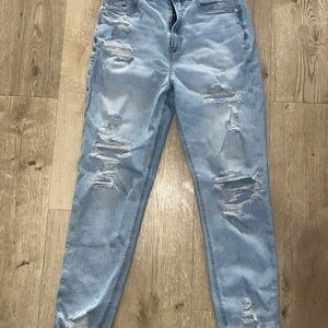 American Eagle Outfitters Light Blue Distressed Skinny Jeans